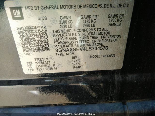 Photo 8 VIN: 3GNAXSEV4LS704576 - CHEVROLET EQUINOX 