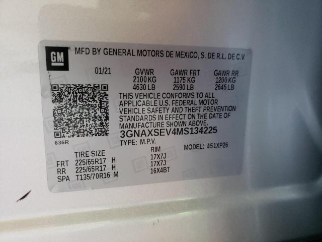 Photo 9 VIN: 3GNAXSEV4MS134225 - CHEVROLET EQUINOX LS 