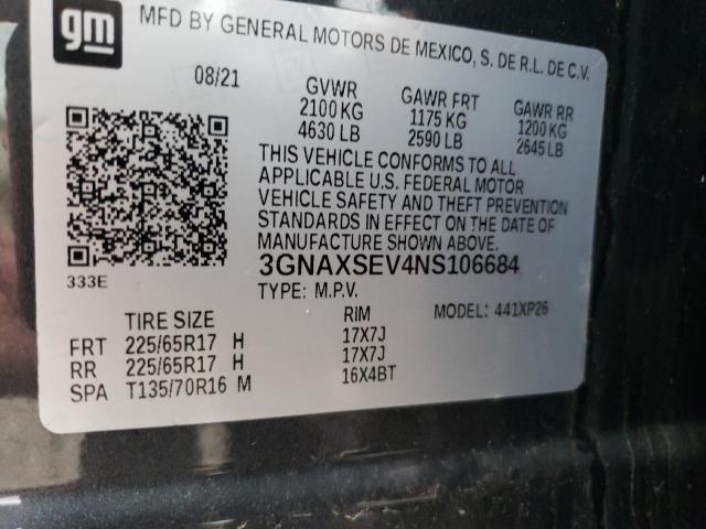 Photo 12 VIN: 3GNAXSEV4NS106684 - CHEVROLET EQUINOX 