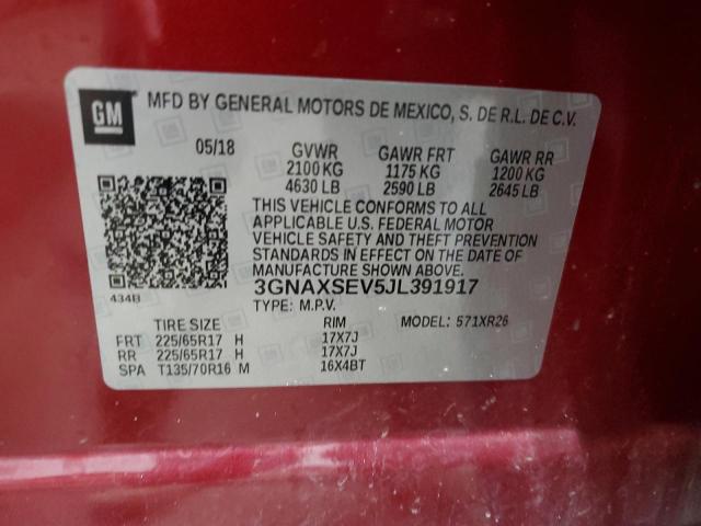 Photo 12 VIN: 3GNAXSEV5JL391917 - CHEVROLET EQUINOX LT 