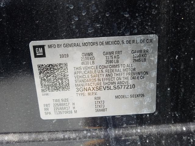 Photo 9 VIN: 3GNAXSEV5LS577210 - CHEVROLET EQUINOX LS 