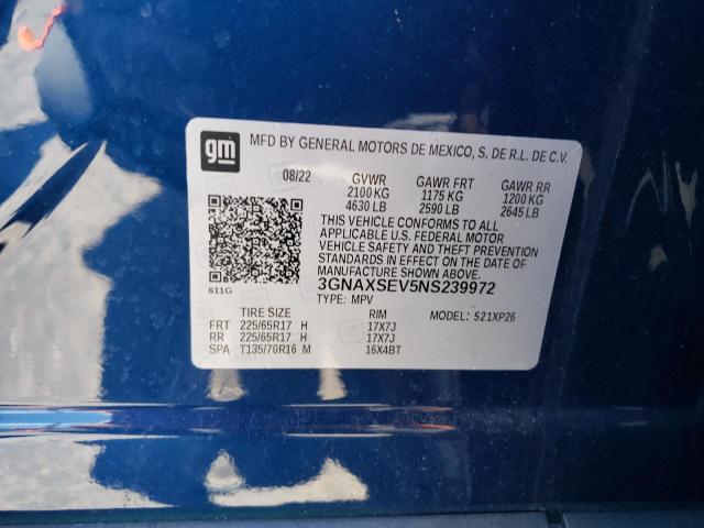 Photo 12 VIN: 3GNAXSEV5NS239972 - CHEVROLET EQUINOX LS 