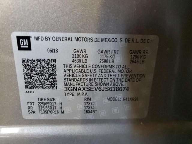 Photo 12 VIN: 3GNAXSEV6JS638674 - CHEVROLET EQUINOX LT 