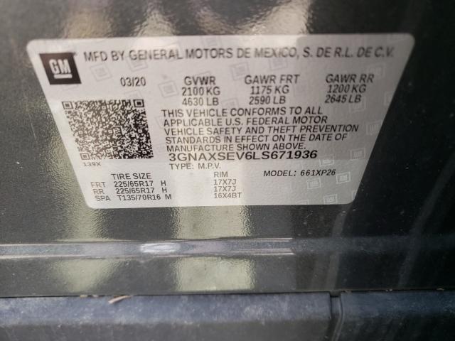 Photo 9 VIN: 3GNAXSEV6LS671936 - CHEVROLET EQUINOX LS 