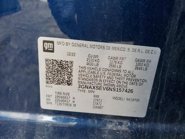 Photo 12 VIN: 3GNAXSEV6NS157426 - CHEVROLET EQUINOX LS 