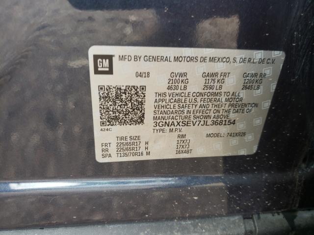 Photo 9 VIN: 3GNAXSEV7JL368154 - CHEVROLET EQUINOX LT 