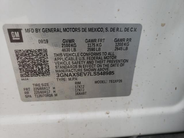 Photo 9 VIN: 3GNAXSEV7LS548985 - CHEVROLET EQUINOX LS 