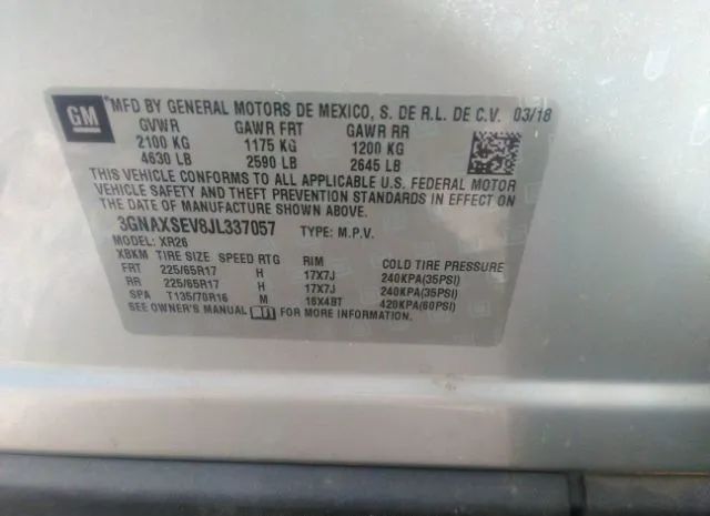 Photo 8 VIN: 3GNAXSEV8JL337057 - CHEVROLET EQUINOX 