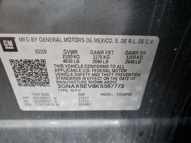 Photo 12 VIN: 3GNAXSEV8KS597773 - CHEVROLET EQUINOX LS 