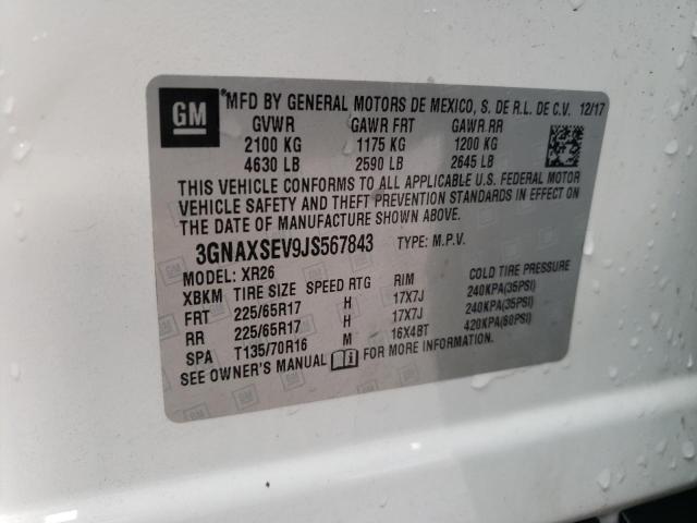 Photo 12 VIN: 3GNAXSEV9JS567843 - CHEVROLET EQUINOX LT 