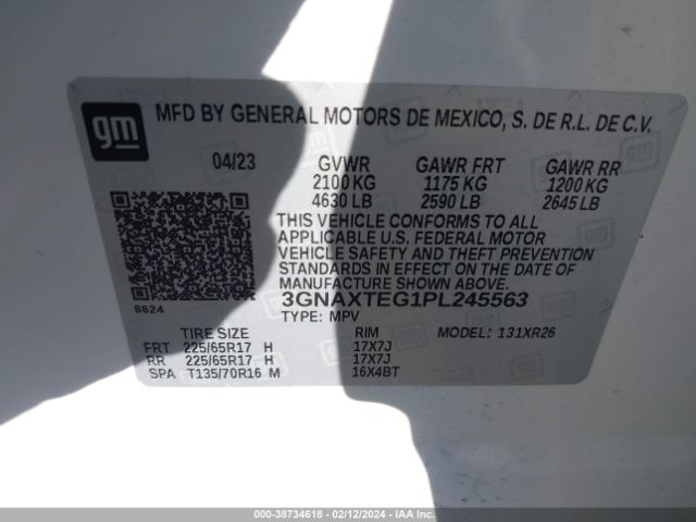 Photo 8 VIN: 3GNAXTEG1PL245563 - CHEVROLET EQUINOX 