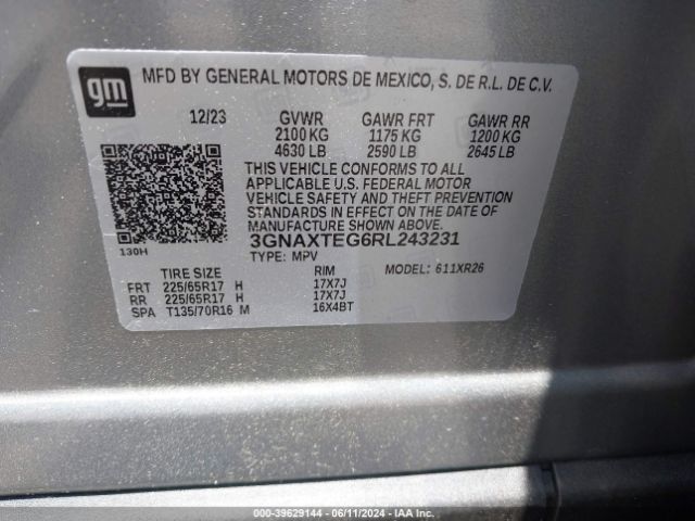 Photo 8 VIN: 3GNAXTEG6RL243231 - CHEVROLET EQUINOX LT 