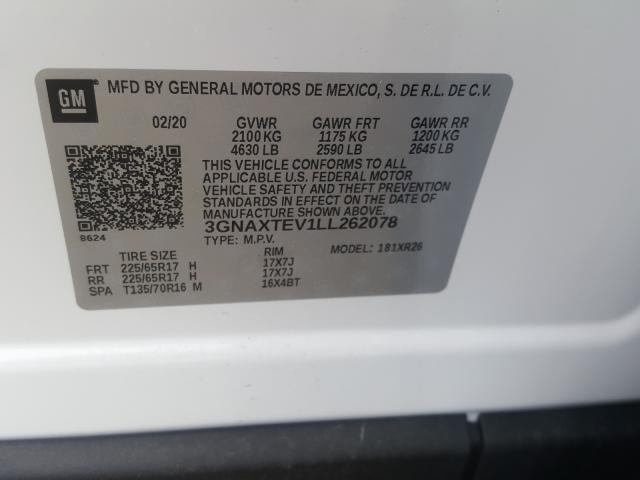 Photo 9 VIN: 3GNAXTEV1LL262078 - CHEVROLET EQUINOX LT 