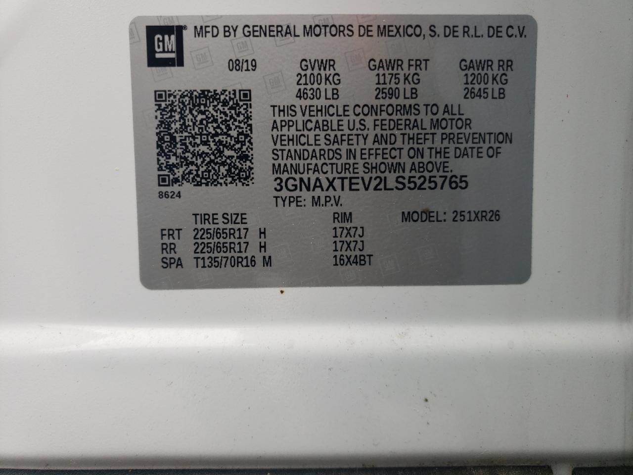 Photo 11 VIN: 3GNAXTEV2LS525765 - CHEVROLET EQUINOX 