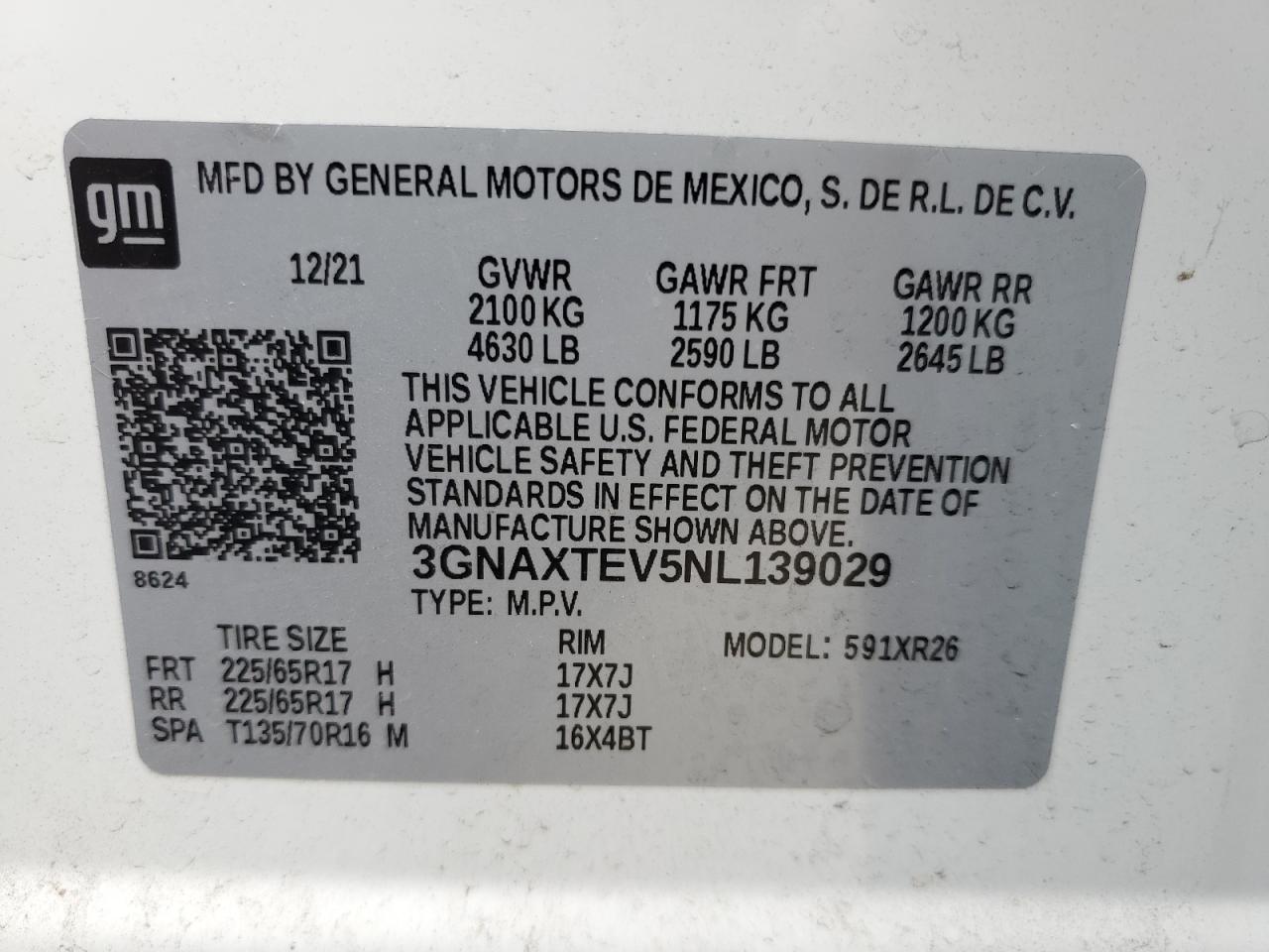 Photo 11 VIN: 3GNAXTEV5NL139029 - CHEVROLET EQUINOX 