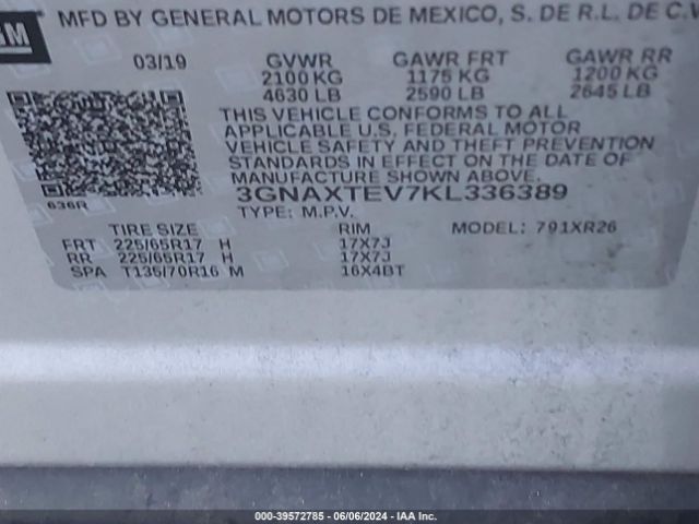 Photo 8 VIN: 3GNAXTEV7KL336389 - CHEVROLET EQUINOX 