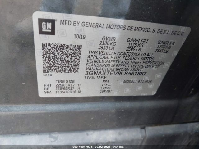 Photo 8 VIN: 3GNAXTEV9LS561887 - CHEVROLET EQUINOX 