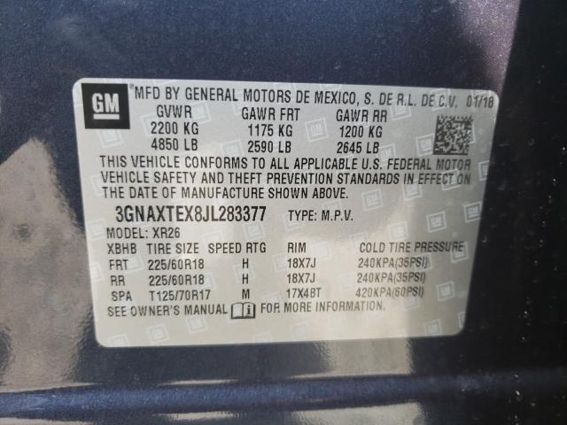 Photo 9 VIN: 3GNAXTEX8JL283377 - CHEVROLET EQUINOX LT 