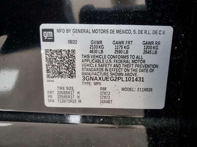 Photo 12 VIN: 3GNAXUEG2PL101431 - CHEVROLET EQUINOX LT 