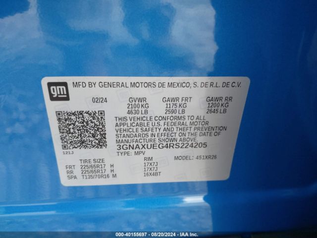 Photo 8 VIN: 3GNAXUEG4RS224205 - CHEVROLET EQUINOX 