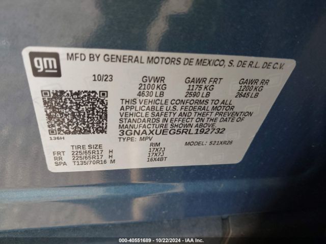 Photo 8 VIN: 3GNAXUEG5RL192732 - CHEVROLET EQUINOX 