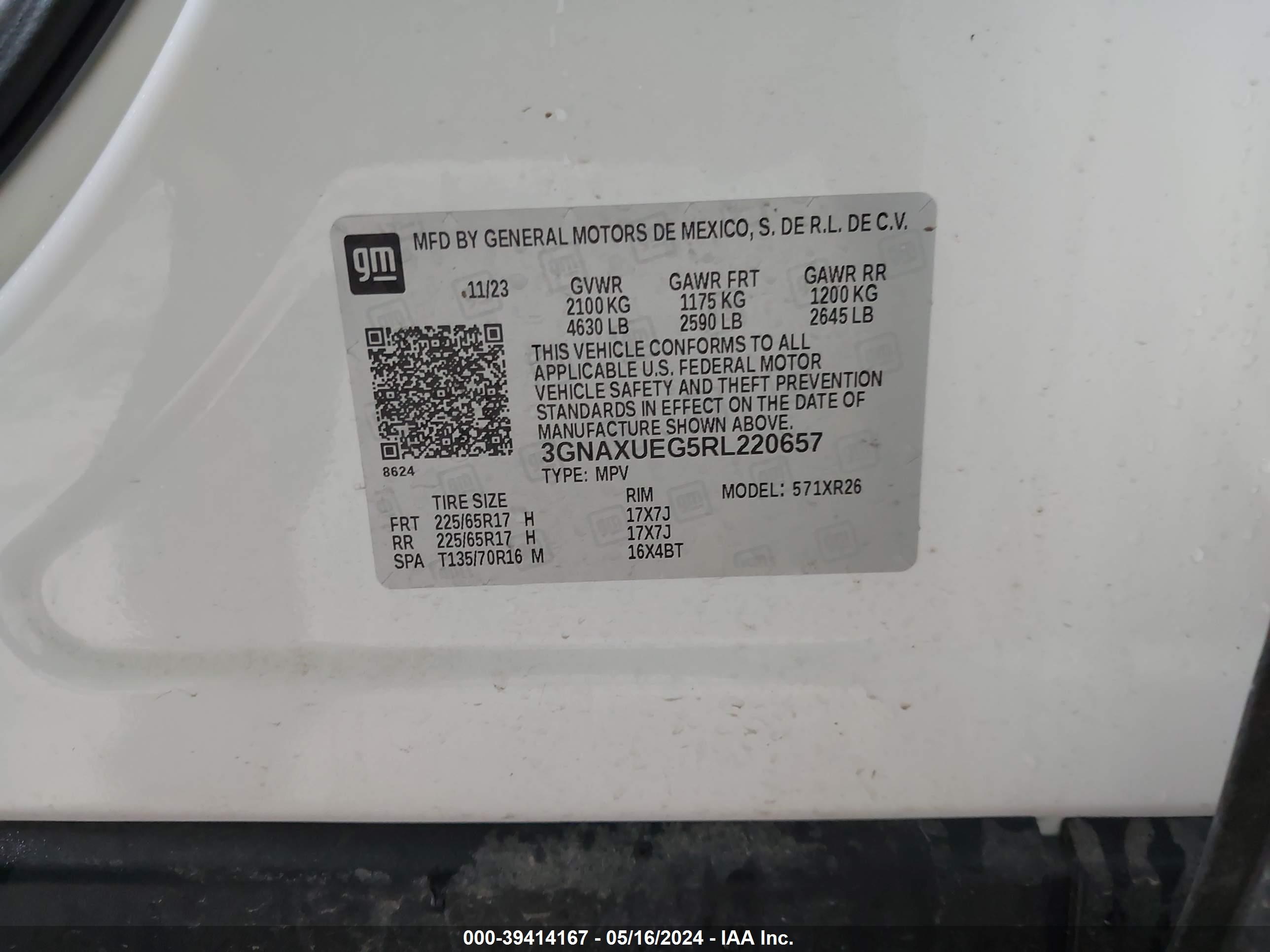 Photo 8 VIN: 3GNAXUEG5RL220657 - CHEVROLET EQUINOX 