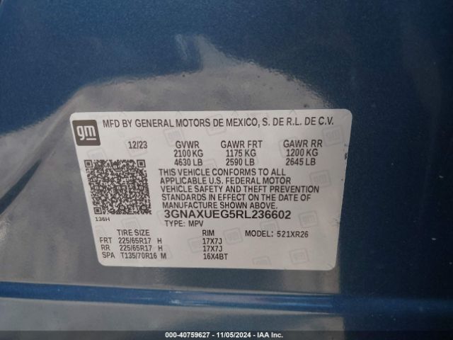 Photo 8 VIN: 3GNAXUEG5RL236602 - CHEVROLET EQUINOX 