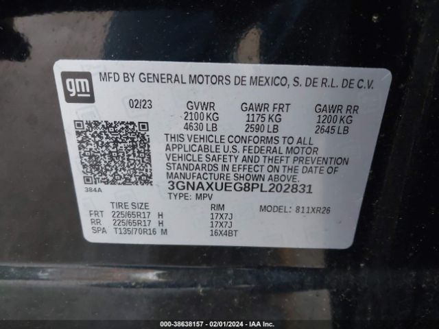 Photo 8 VIN: 3GNAXUEG8PL202831 - CHEVROLET EQUINOX 