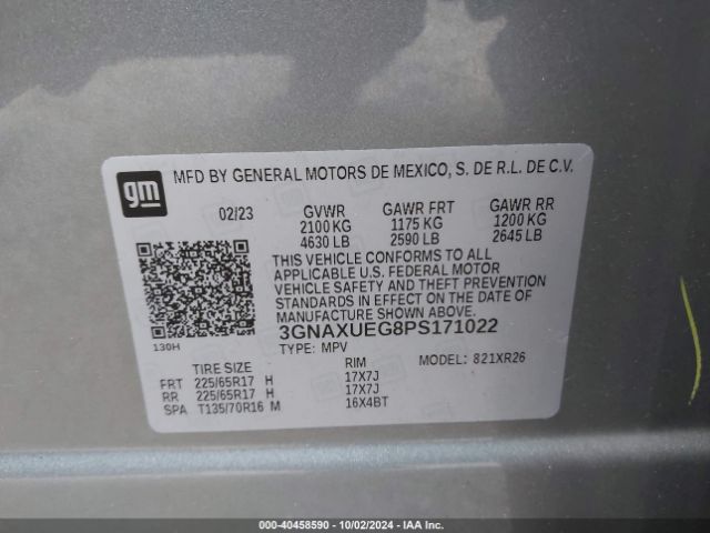 Photo 8 VIN: 3GNAXUEG8PS171022 - CHEVROLET EQUINOX 