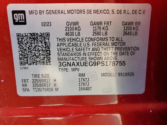 Photo 12 VIN: 3GNAXUEG9PS178755 - CHEVROLET EQUINOX LT 