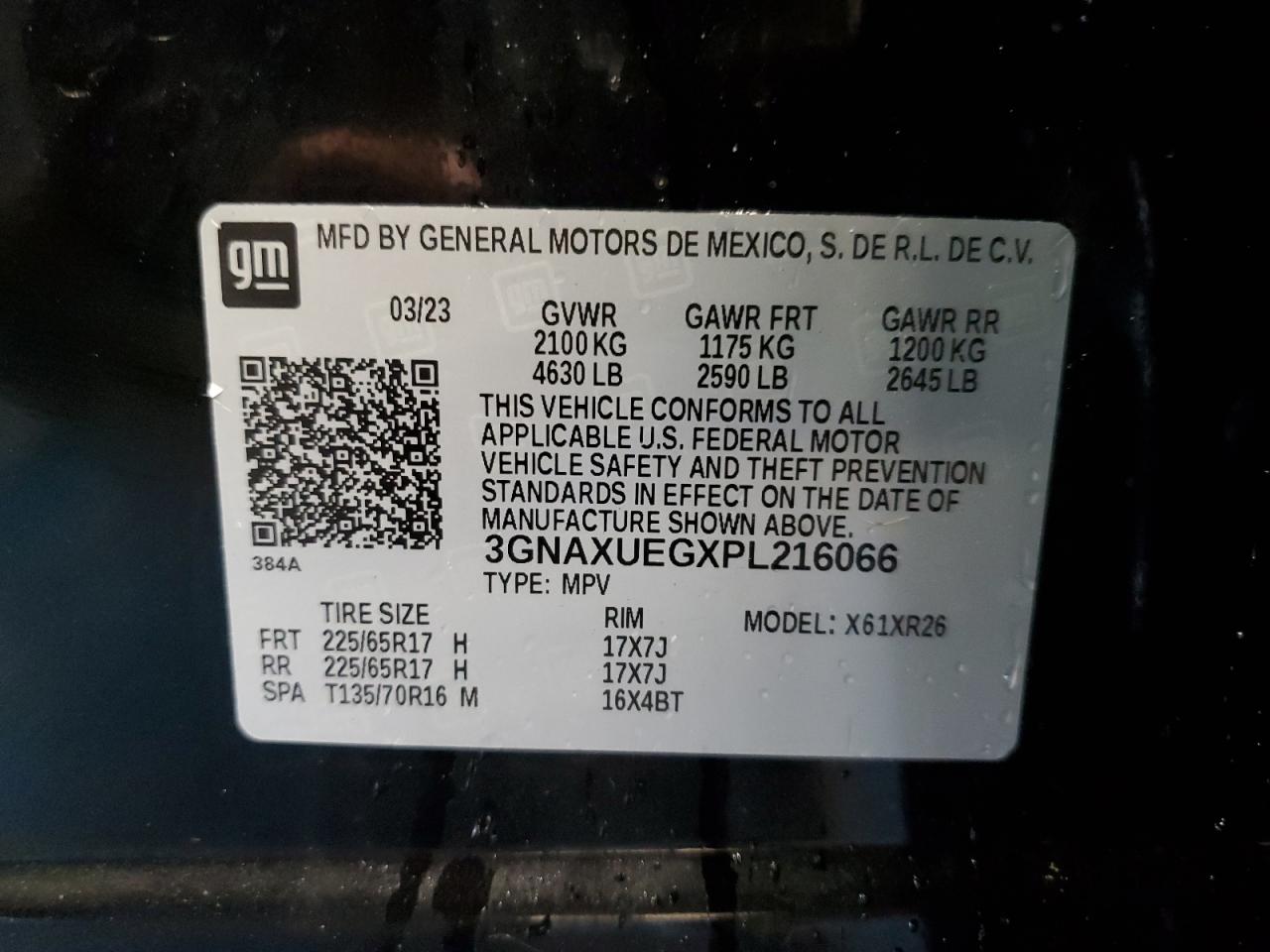 Photo 11 VIN: 3GNAXUEGXPL216066 - CHEVROLET EQUINOX 