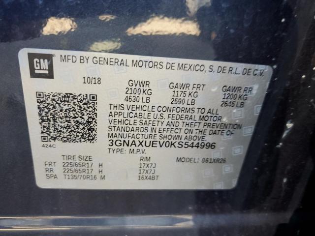 Photo 9 VIN: 3GNAXUEV0KS544996 - CHEVROLET EQUINOX LT 