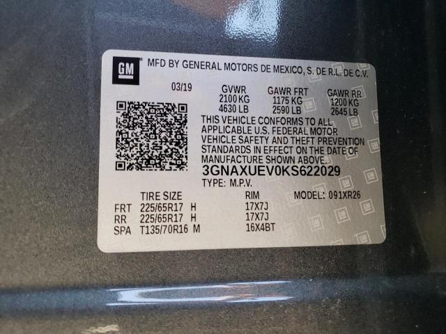 Photo 12 VIN: 3GNAXUEV0KS622029 - CHEVROLET EQUINOX LT 