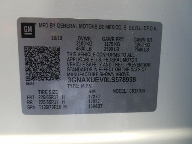 Photo 9 VIN: 3GNAXUEV0LS578938 - CHEVROLET EQUINOX LT 