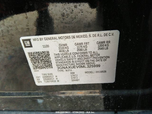 Photo 8 VIN: 3GNAXUEV0ML325999 - CHEVROLET EQUINOX 