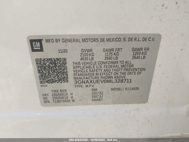 Photo 8 VIN: 3GNAXUEV0ML328711 - CHEVROLET EQUINOX 