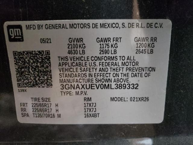 Photo 12 VIN: 3GNAXUEV0ML389332 - CHEVROLET EQUINOX LT 