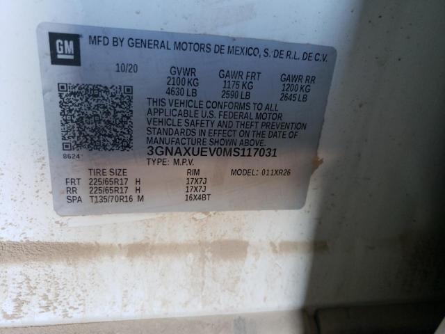 Photo 12 VIN: 3GNAXUEV0MS117031 - CHEVROLET EQUINOX LT 