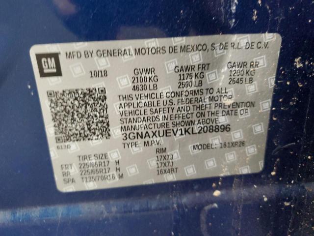 Photo 11 VIN: 3GNAXUEV1KL208896 - CHEVROLET EQUINOX LT 