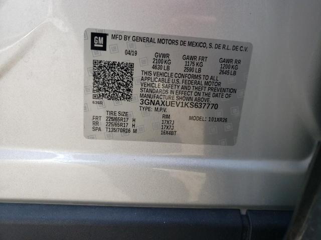 Photo 12 VIN: 3GNAXUEV1KS637770 - CHEVROLET EQUINOX 