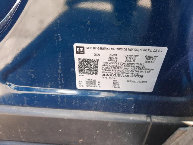 Photo 12 VIN: 3GNAXUEV1ML387038 - CHEVROLET EQUINOX LT 