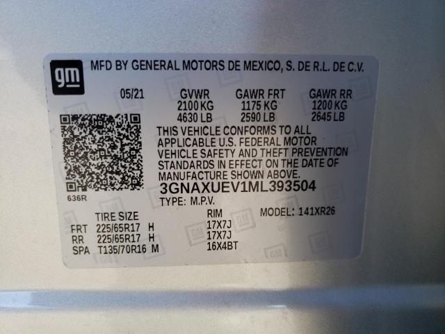 Photo 9 VIN: 3GNAXUEV1ML393504 - CHEVROLET EQUINOX 