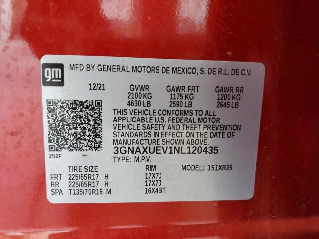 Photo 12 VIN: 3GNAXUEV1NL120435 - CHEVROLET EQUINOX LT 