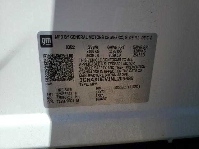 Photo 12 VIN: 3GNAXUEV1NL203685 - CHEVROLET EQUINOX 