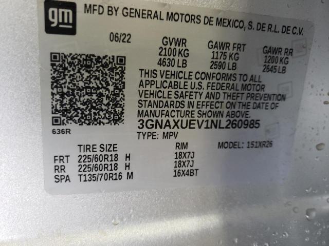 Photo 12 VIN: 3GNAXUEV1NL260985 - CHEVROLET EQUINOX LT 