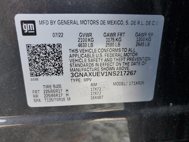 Photo 13 VIN: 3GNAXUEV1NS217267 - CHEVROLET EQUINOX 