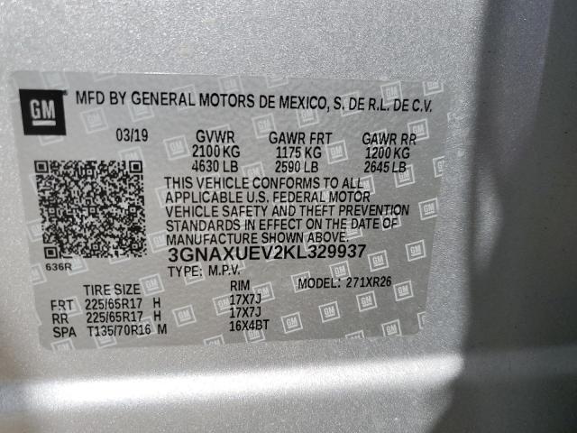 Photo 11 VIN: 3GNAXUEV2KL329937 - CHEVROLET EQUINOX LT 