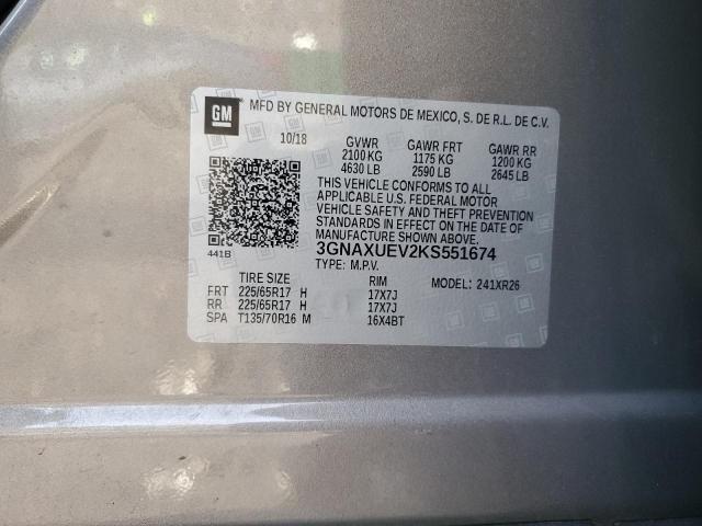 Photo 12 VIN: 3GNAXUEV2KS551674 - CHEVROLET EQUINOX 