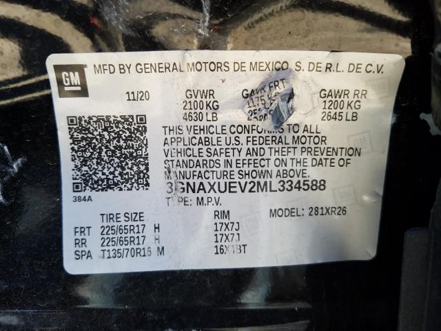 Photo 9 VIN: 3GNAXUEV2ML334588 - CHEVROLET EQUINOX LT 