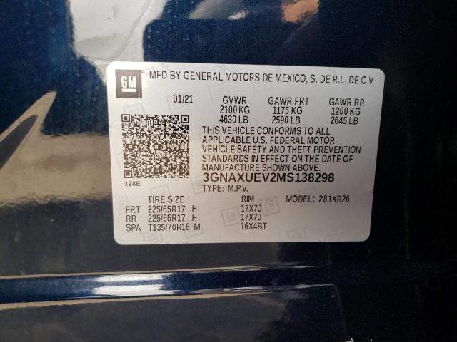 Photo 9 VIN: 3GNAXUEV2MS138298 - CHEVROLET EQUINOX LT 